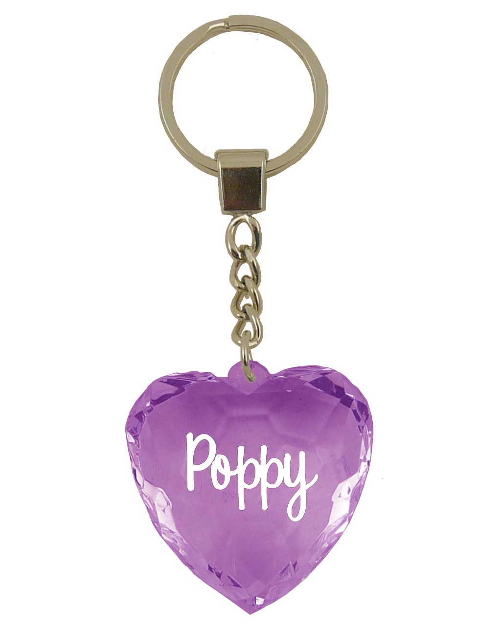 Instant Gifts Poppy Heart Shaped Keyring - Purple