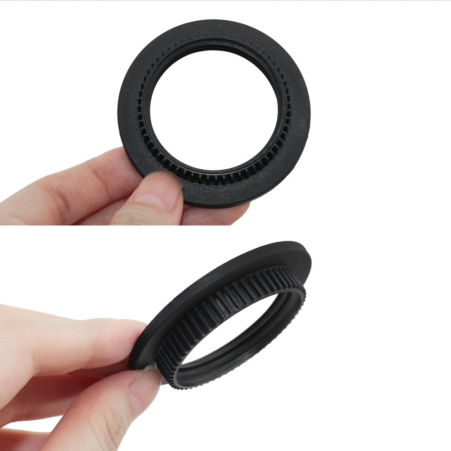 6PCS E27 Light Socket Shade Ring Lamp Shade Collar Rings ID 1.5 inches 38 mm E27/E26 Screw on Collar Ring for Medium Base Threaded Sockets Fit Hanging Lights Floor Lamps Plastic Black