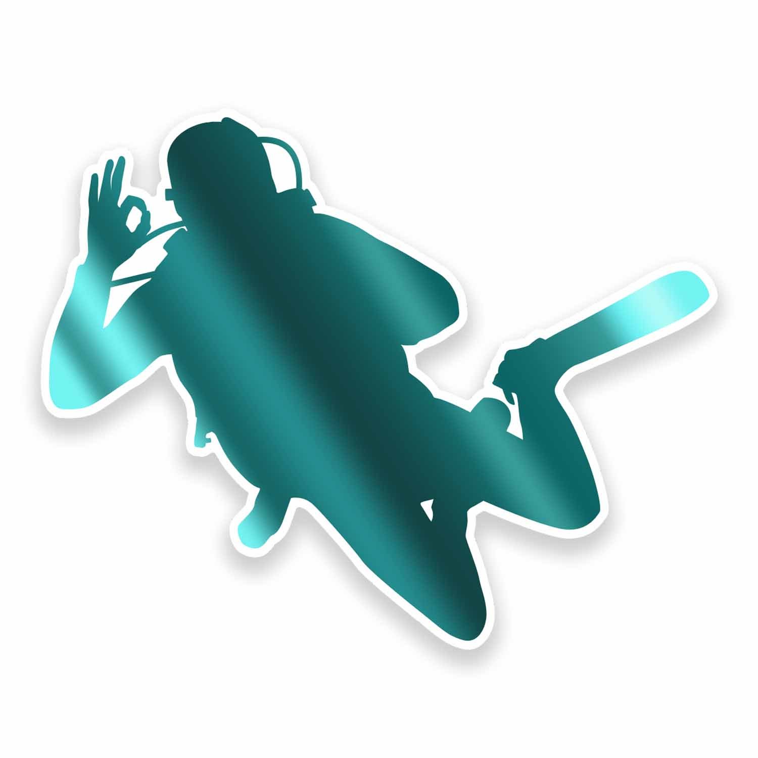 Destinationvinyl Multi 2 X 10Cm Scuba Diver Vinyl Decal Sticker Laptop Diving Fun Club Padi Dive #9628 (10Cm Wide X 8Cm High)