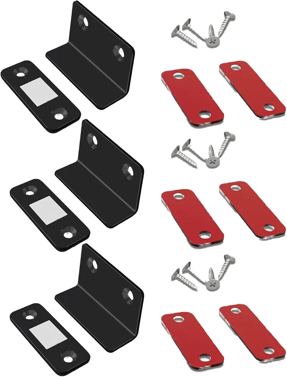 Magnetic Door Closer, 3 Pairs of Magnetic Alloy Door Clips, No Need for Drilling Installation, Invisible Strong Adhesion, Ideal Home Improvement Hardware for Drawer, Cabinets, Wardrobes