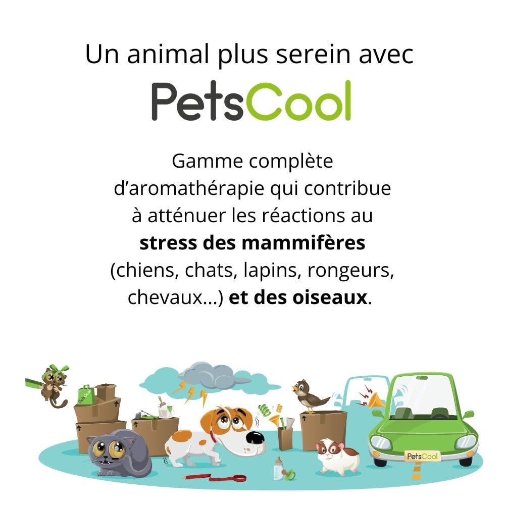 Anidev PetsCool Recharge diffuseur apaisant 40 ML - Anti Stress Chien Chat et NAC - Huiles essentielles valériane vétiver Sauge Basilic - Diffusion Continue 8 semaines