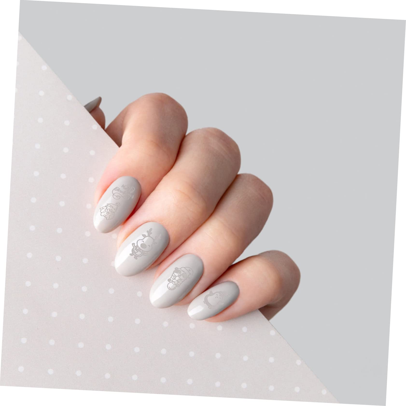Healvian 5sets Stampo Per Unghie Con Template Creativi Per Decorazioni Manicure Strumenti Per Nail Art Facili e Divertenti Per Tutte Le Occasioni
