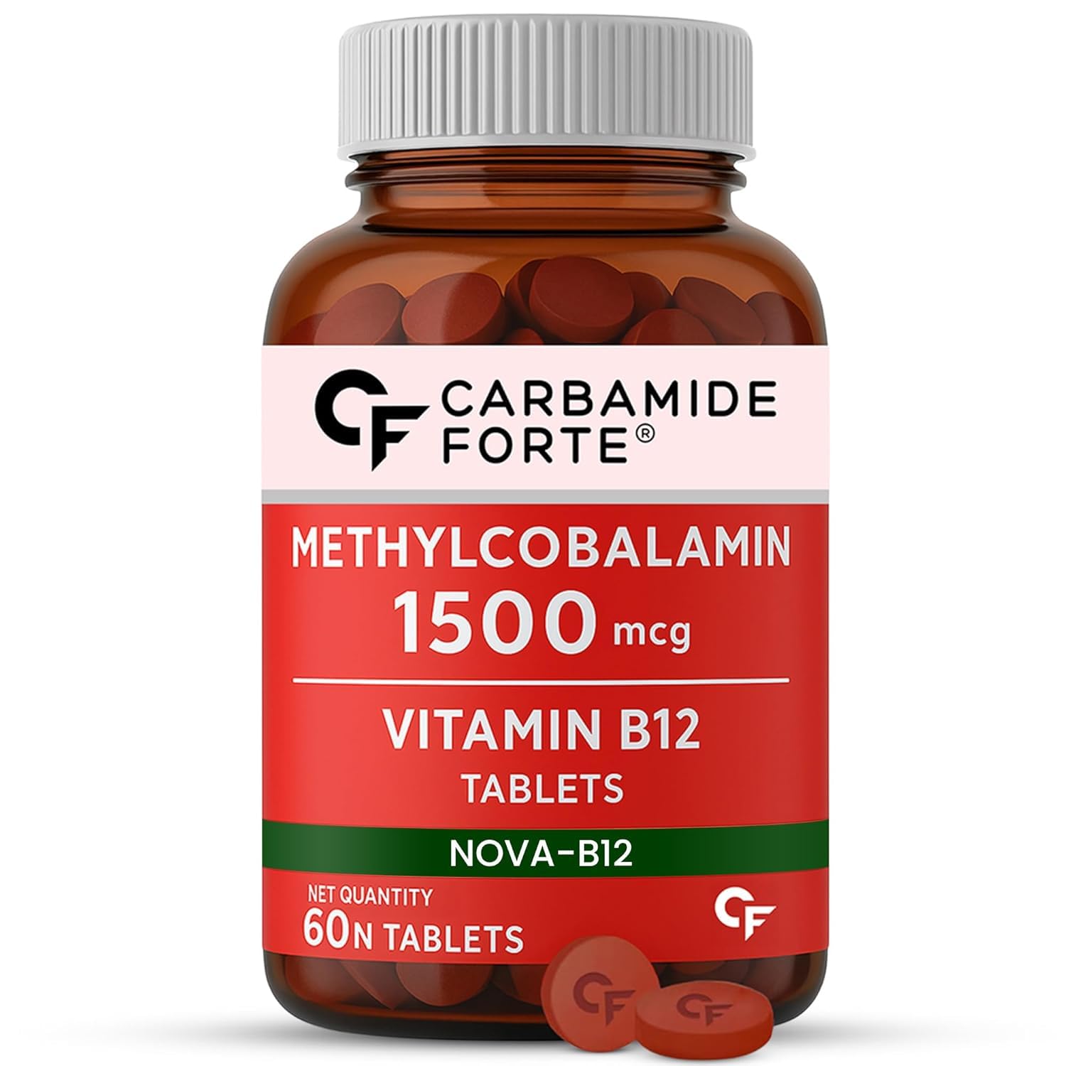 Vitamin B12 Supplements | B12 Vitamin Tablets - Methylcobalamin 1500mcg | Best Vitamin B-12 Supplement For Men & Women - 60 Tablets