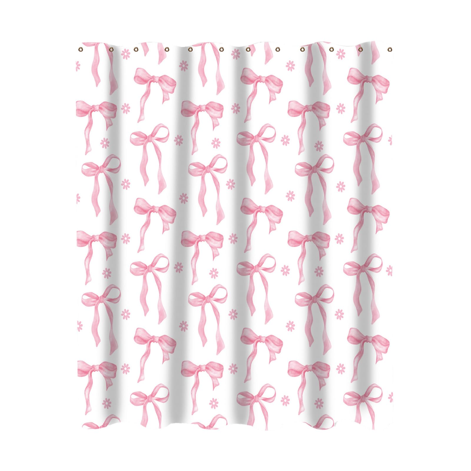 Hsioluted Shower Curtain Vibranted Watercolor Bows Theme Polyester Bathroom Decoration Easy to Clean Watercolor Bows Shower Curtain