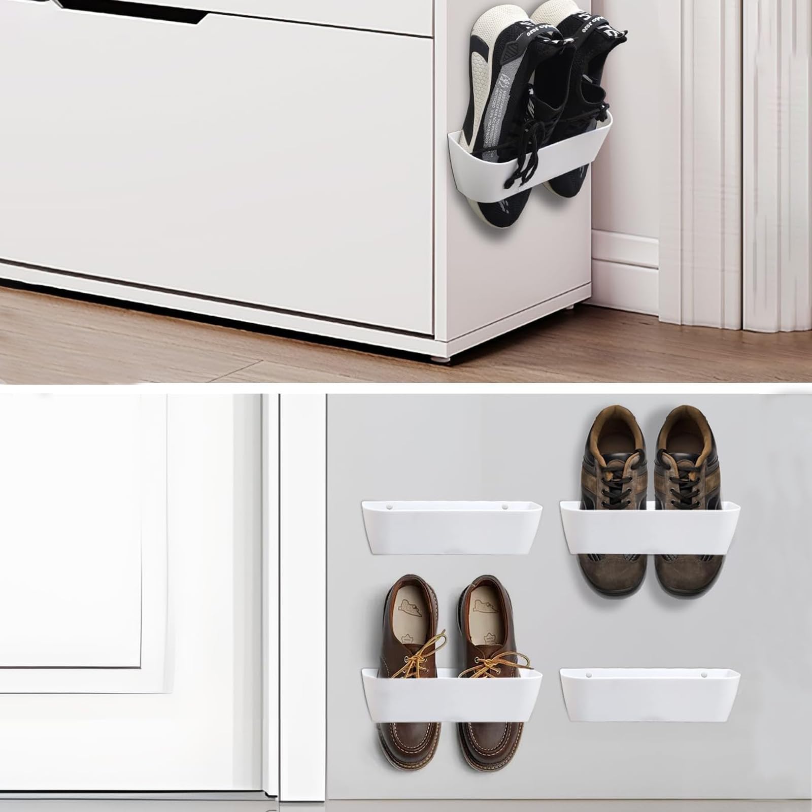 4 Stück Schuhhalter Wand - Selbstklebend Oder Mit Schrauben Für Wohnmobil & Bad