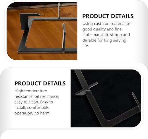 Miniatura 5 de Hemoton Wok Pan Support Anillo de soporte para wok de hierro fundido Reemplazo de rejilla de quemador de estufa de gas cuadrado - Estufa de estante