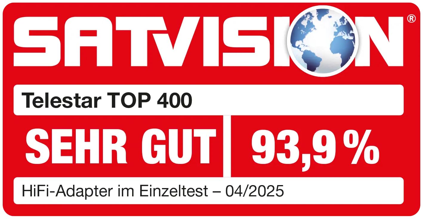 TELESTAR TOP 400 – HiFi-Adapter zur Aufrüstung von HiFi-Anlagen – Schwarz | Internetradio, DAB+, Streamingdienste, Bluetooth Audio-Streaming & Sendefunktion, USB-Aufnahme, Hotelmodus, Nachtmodus