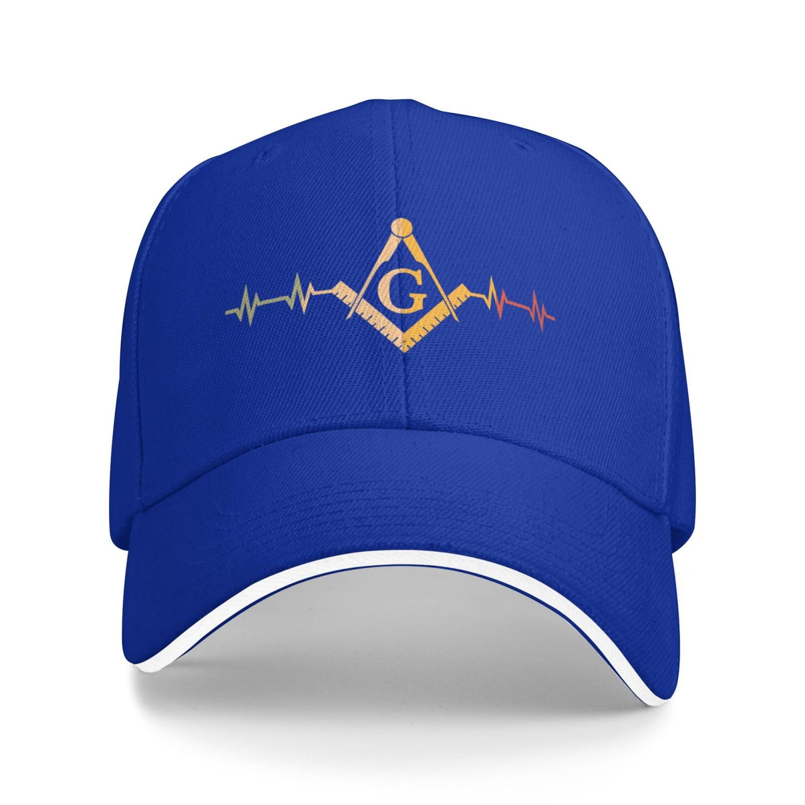 Kwqdozf Unisex Blue Freemason Symbol Square Compass G Lodge Masonic Gifts Trucker Hat Men Baseball Cap