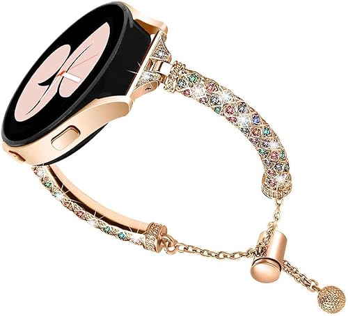 Miniatura 7 de DEALELE Bands Compatible with Samsung Galaxy Watch 66 Classic  55 Pro  44 Classic  3 41mm  Active 2, 20mm Bling Diamond Metal Replacement Bracelet