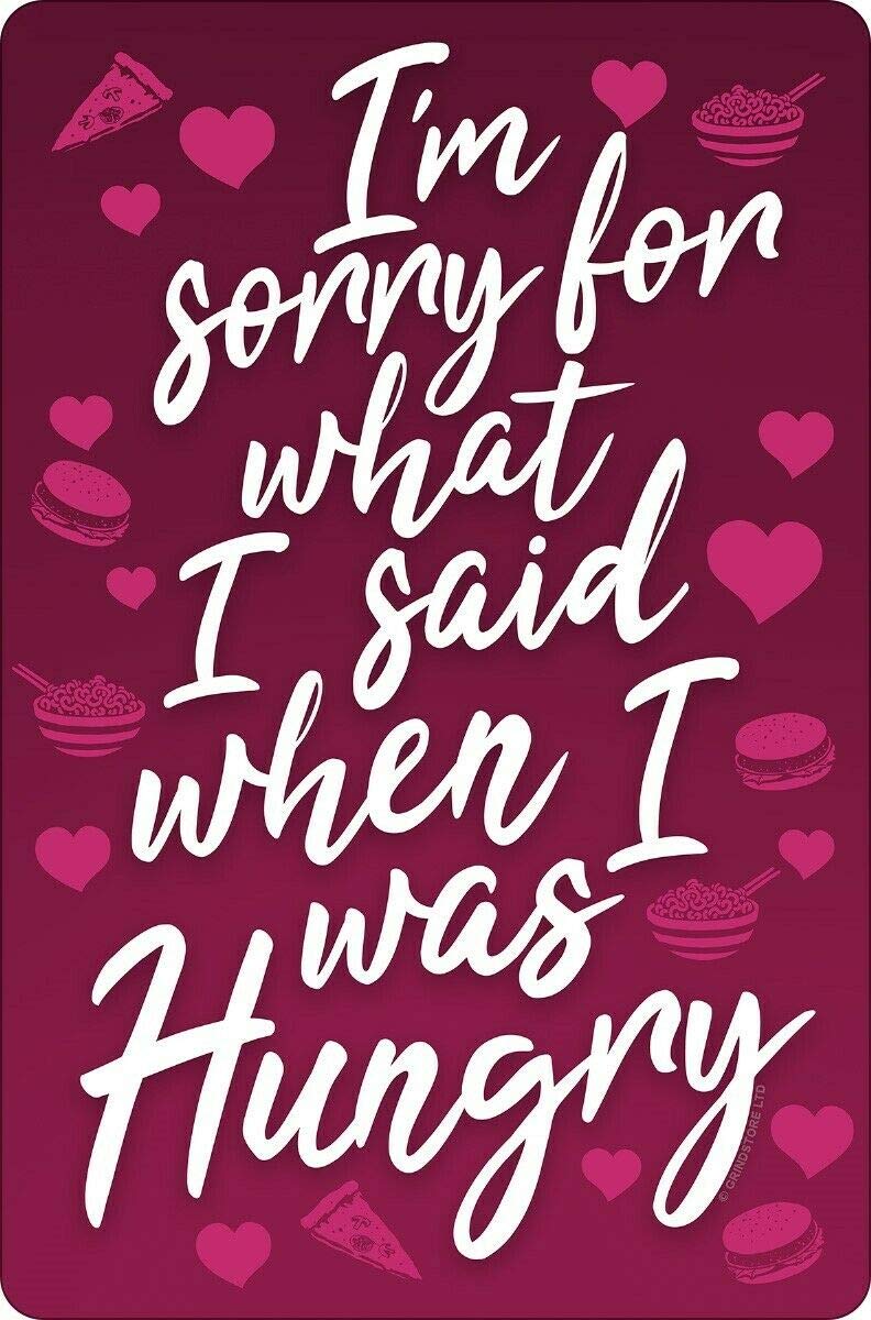 Kueprae A365 I'm Sorry For What I Said When I Was Hungry Metal Sign 12X8 Inches