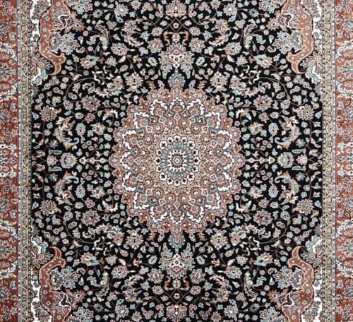 Image of Luxury Silk Carpet 9 x 12 FEET for Living Room or Bedroom, Made with Premium Silk, Perfect for Elegant Interiors Comfort and Timeless Design