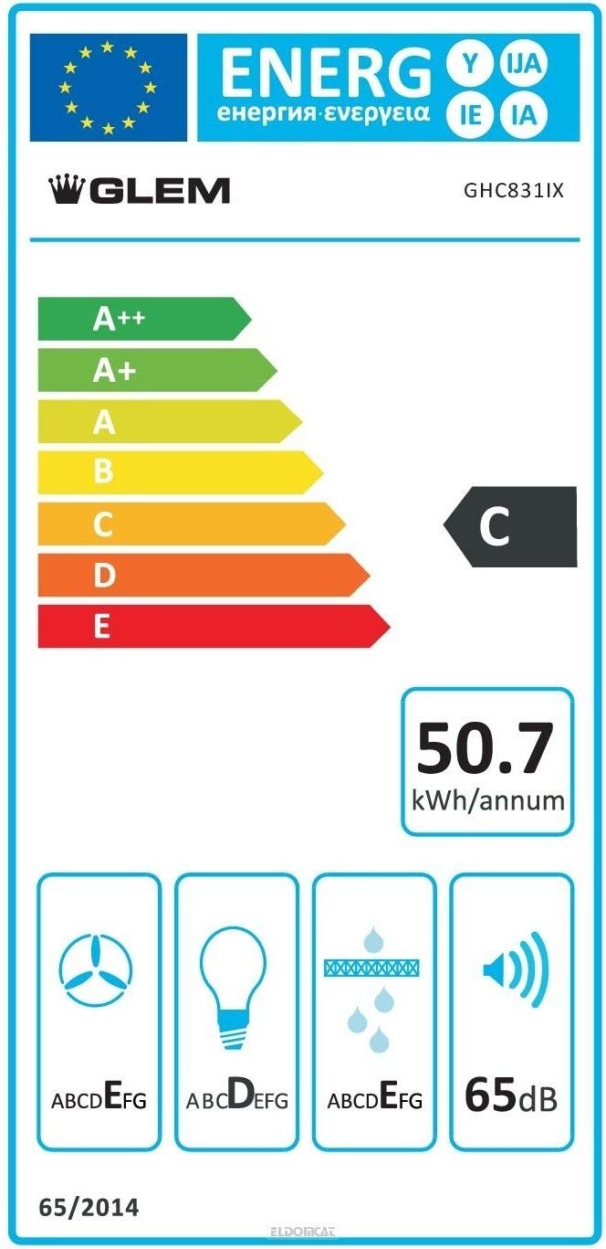 Glem GHC931IX cappa aspirante 235 m³/h Incassato Acciaio inossidabile C