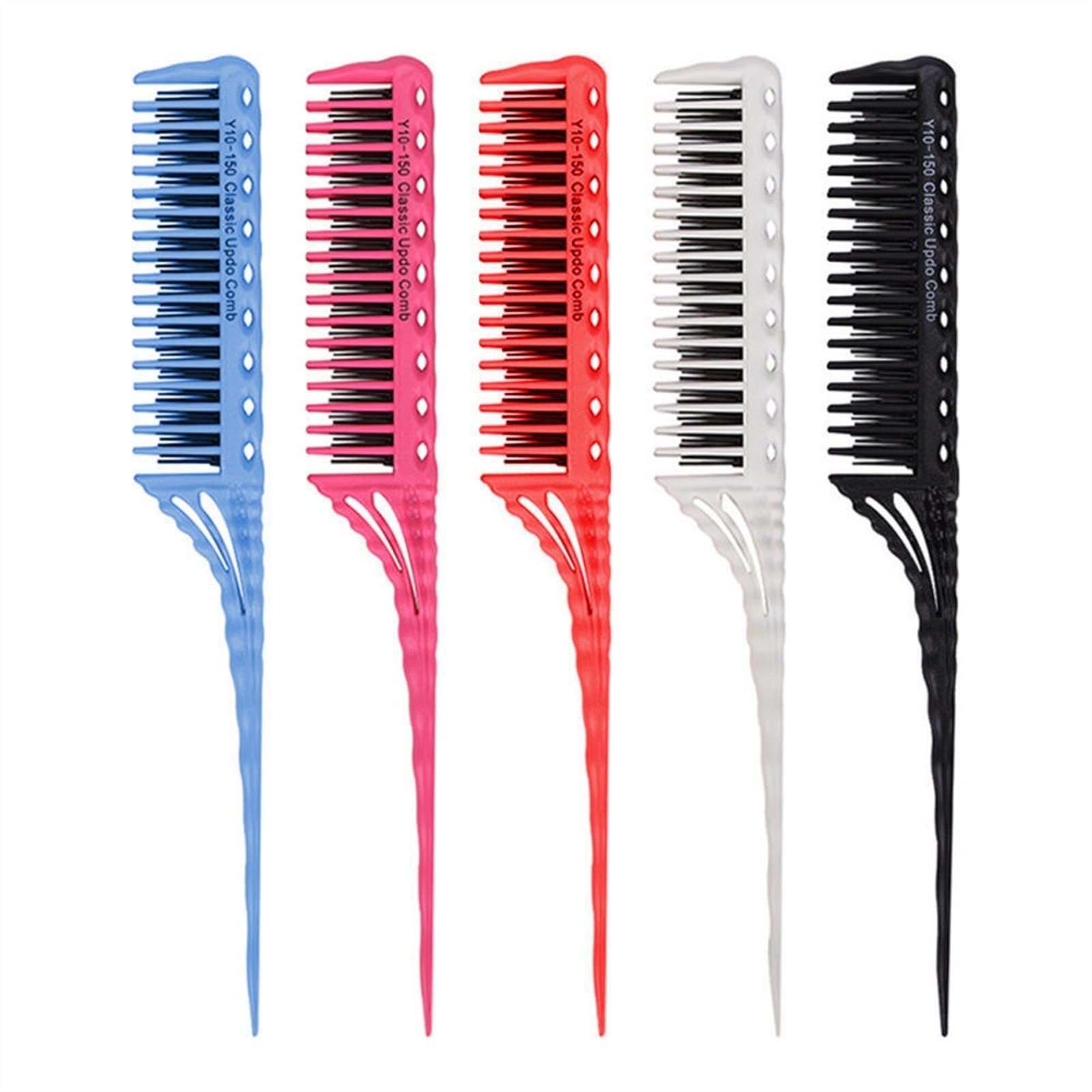 Kämmbürste für Männer und Frauen， tragbarer Kamm， kreative 3-reihige Haarbürste， feiner Stielkamm， Haarkamm für Männer und Frauen， Haarstyling-Werkzeuge，，A-One Size