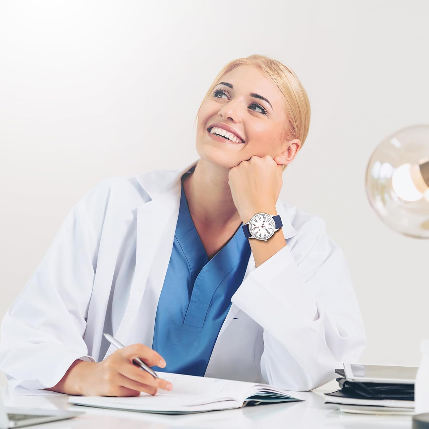 Waterproof Nurse Watch for Medical Professionals,Doctors Nursing Women Men,12/24 Hour Military Time,Analog Watch with Second Hand Nursing Luminouse Easy Read Dial Nurse Watches for Women - Image 6