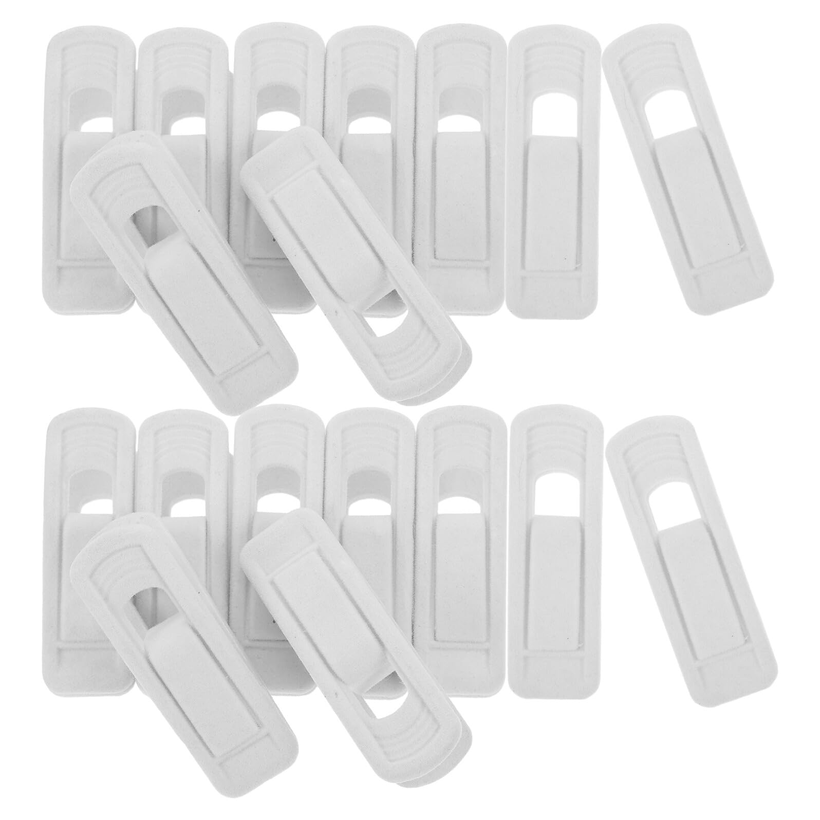 50 Pezzi Mollette per Bucato in Plastica Antivento 50 Pezzi, Clip in Velluto Bianco per Grucce, Fermagli per Vestiti e Pantaloni Adatte a Uso Domestico e Esterno