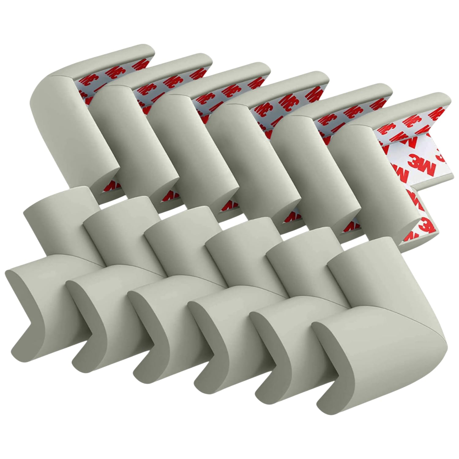 syga pack of 12 grey thick corner edge guard protectors suitable for table, desk and glass for baby child infant kids safety