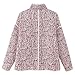 Omoone Women's Cropped Quilted Jacket Floral Printed LightWeight Padded Puffer Cardigan Coat Outwear(3950-09Red-XL)