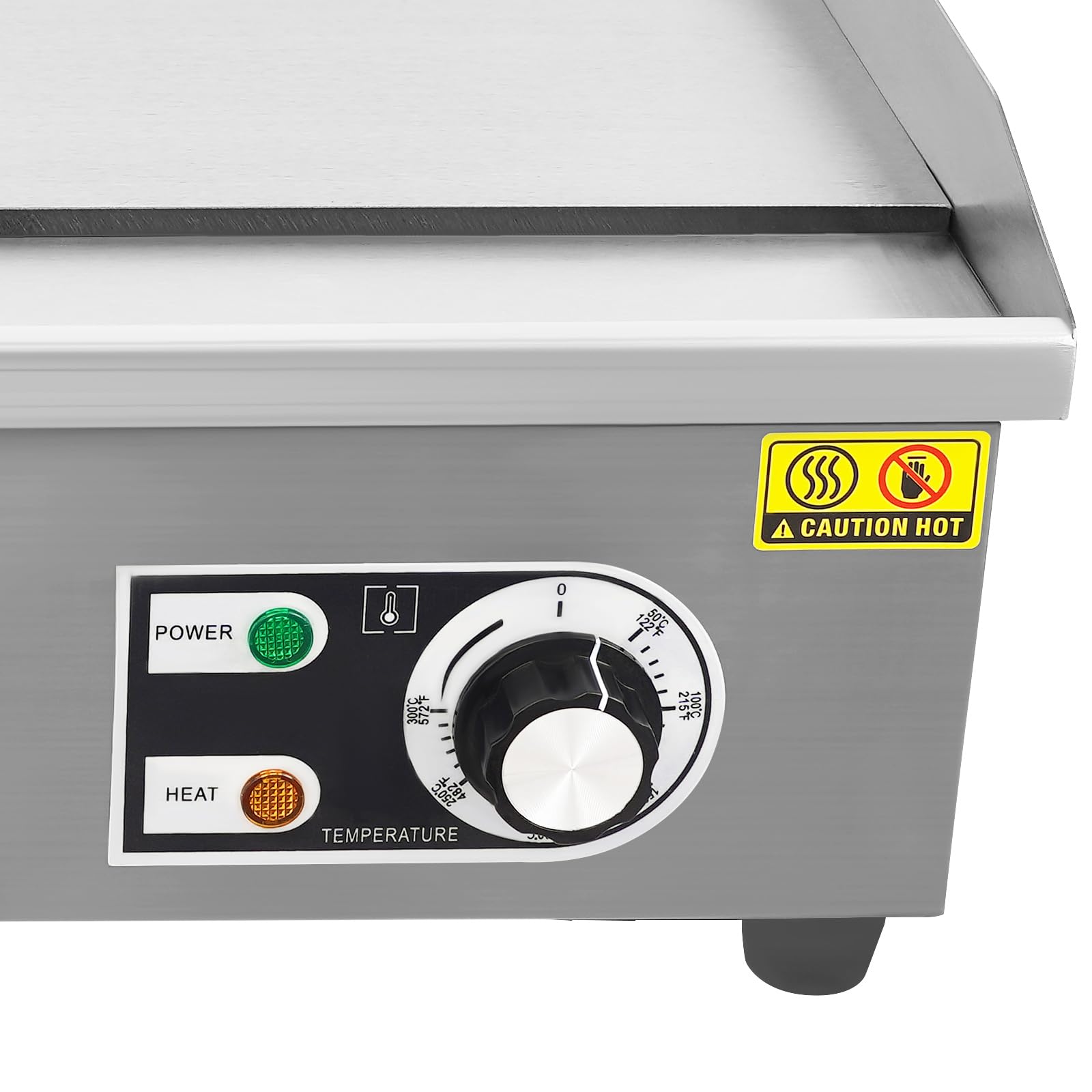 Plancha, piastra elettrica da 3000 W, griglia elettrica da tavolo, in acciaio inox, temperatura regolabile da 50 a 300 °C, con piedini in gomma antiscivolo