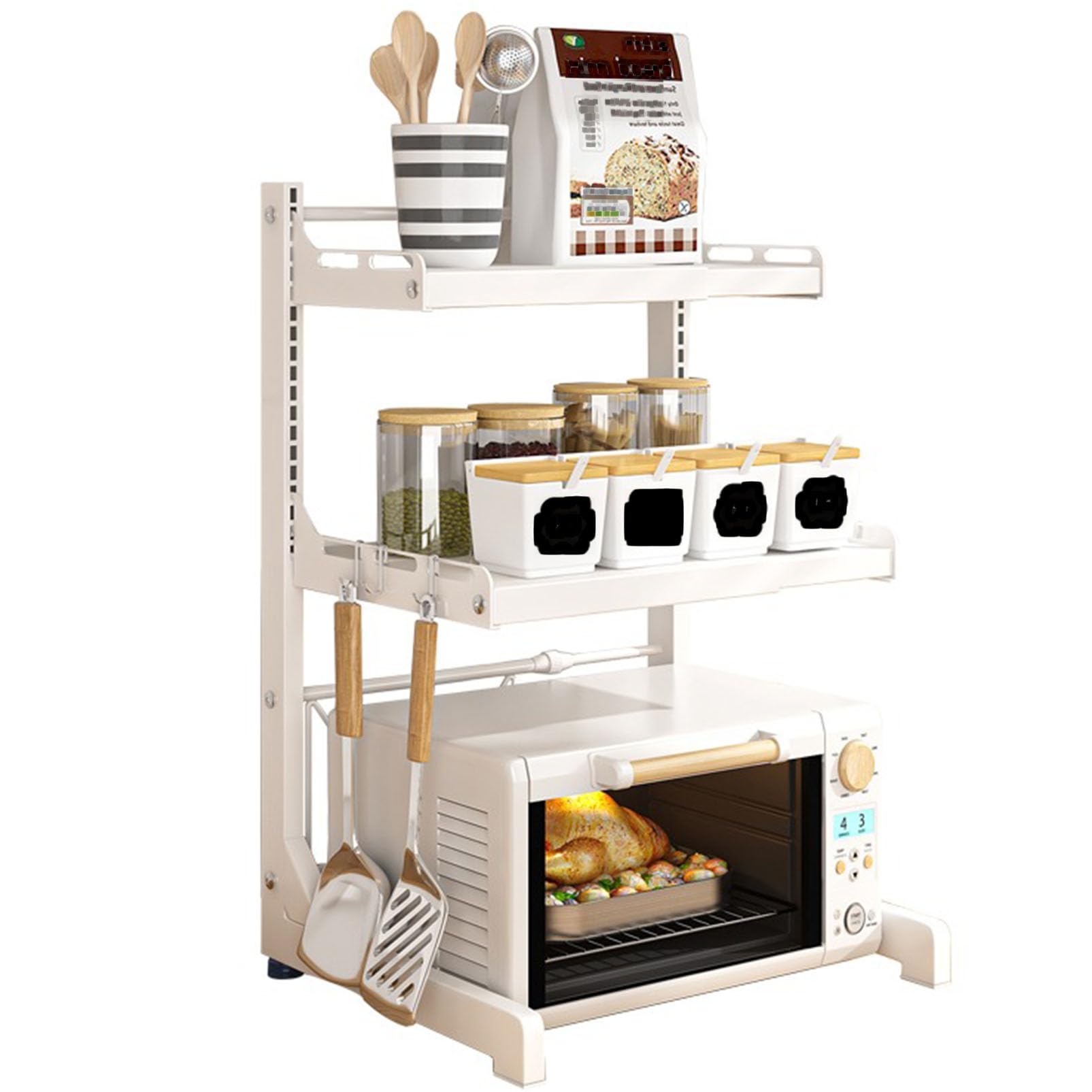 Étagère micro-ondes compacte pour libérer l'espace du comptoir de cuisine