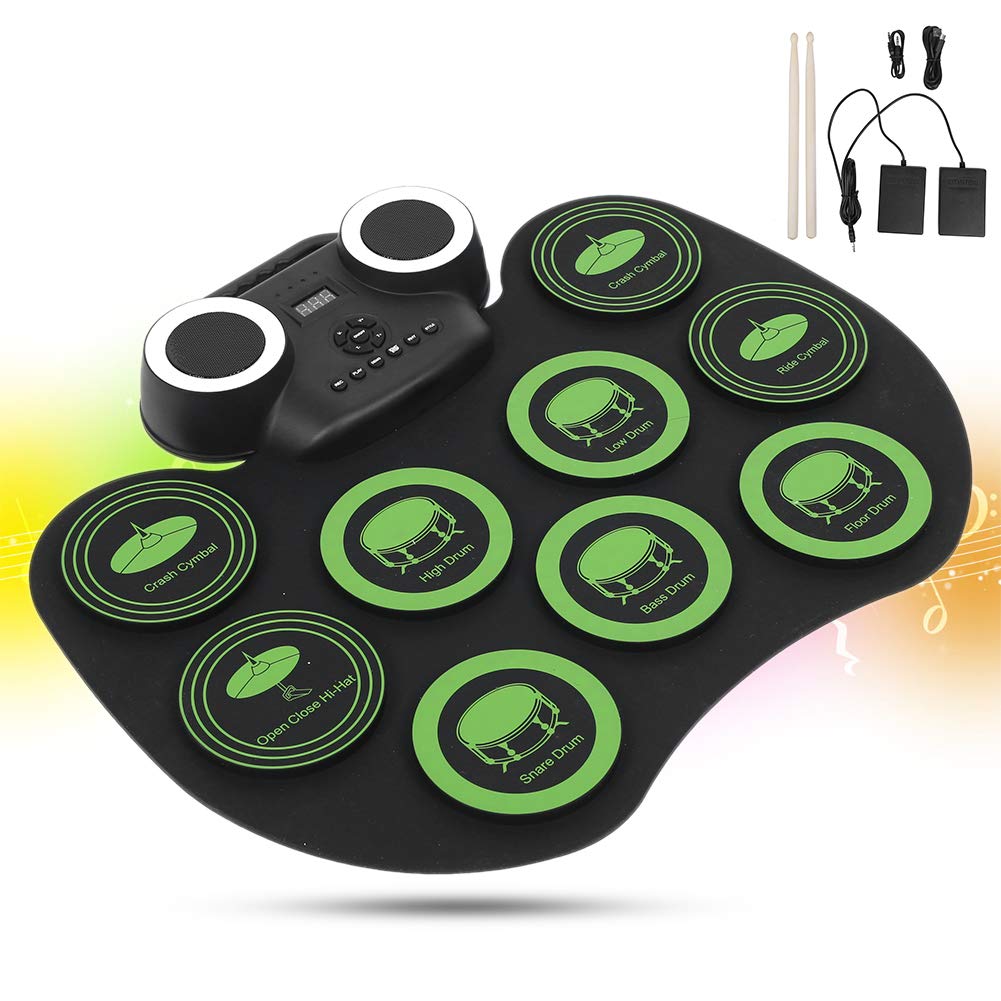 Batteria Elettronica, Batteria Elettrica USB Portatile, Batteria Elettronica con Altoparlante, Strumento Musicale per Batteria Elettronica