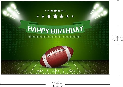 Miniatura 4 de MEHOFOTO - Fondo de fotografía de fútbol americano con temática de niño feliz cumpleaños, decoración de fiesta, rugby, deportes, campo de fútbol,