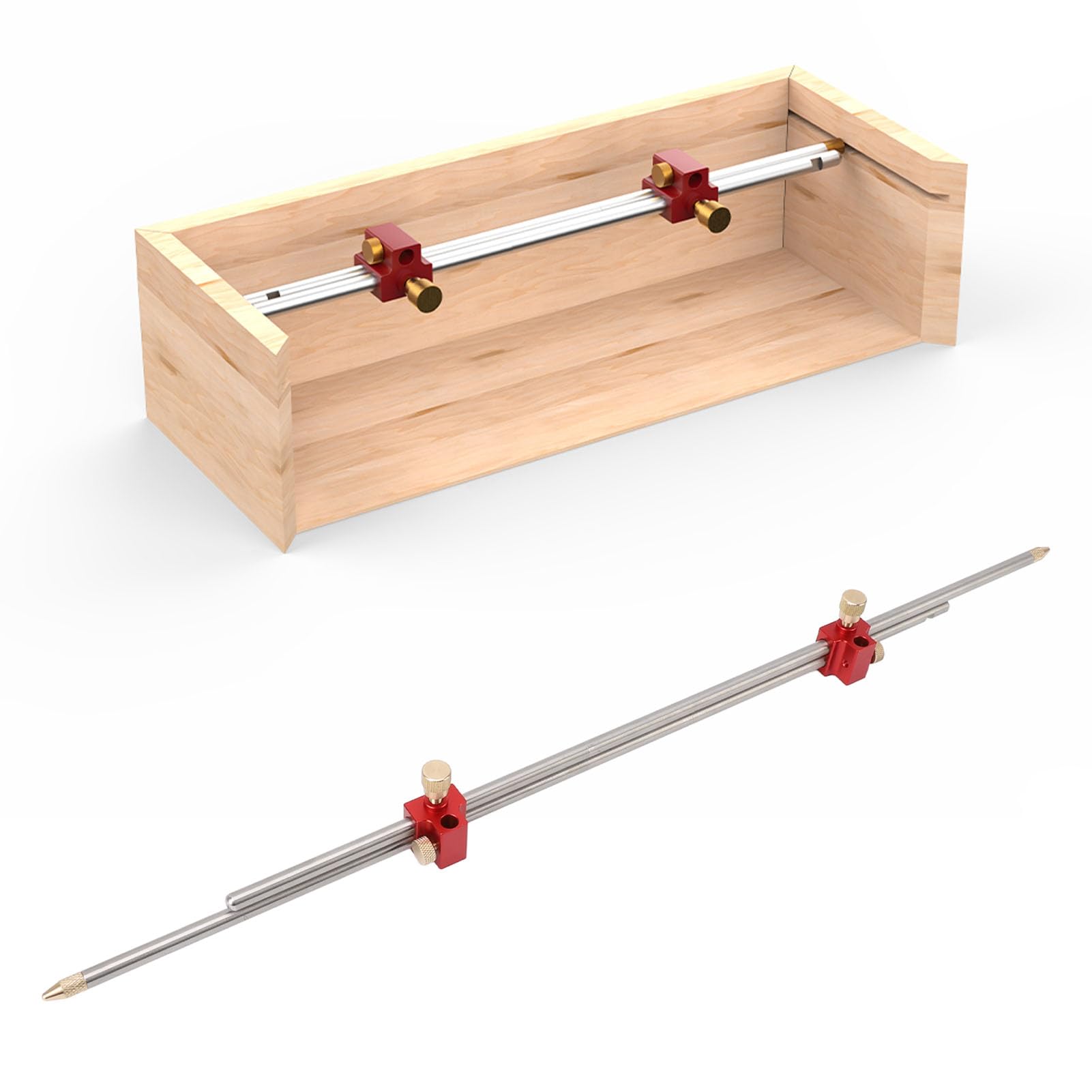 Ausla Tracciatore per la Lavorazione del Legno, Righello Modulare 3 in 1 per la Misurazione dell'angolo e la Marcatura di Cerchi, Strumento di Layout in Lega di Alluminio con Teste di