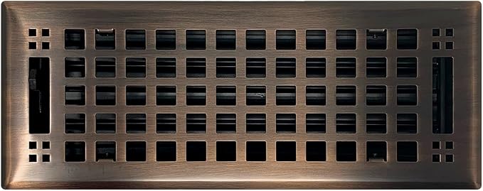 Madelyn Carter Contemporary Artisan Style Vent Cover, Solid Cast Steel Interior, Controls Air Flow, 4 x 10 inches (Overall Face: 5.25 x 11.5 inches), Oil Rubbed Bronze
