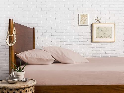 Comfortica Classics 100% Algodón Egipcio de 600 Hilos, Sábana Bajera de Satén Suave y Sedoso, con Elástico en Todo el Contorno, Tamaño Individual