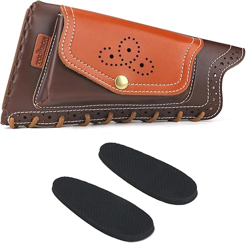 Miniatura 3 de TOURBON Almohadilla de retroceso de cuero para caza, bolsa de descanso para mejillas y eslinga de pistola de 1 pulgada con giros