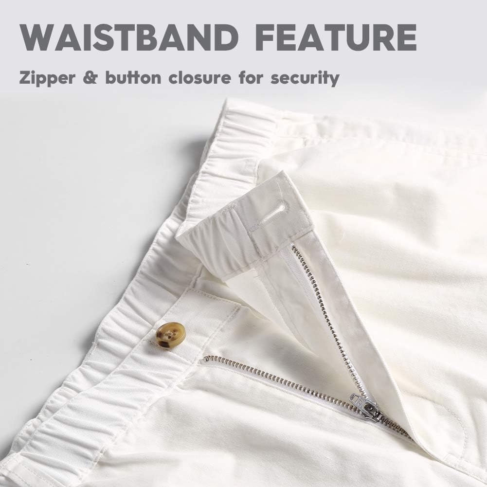 maamgic Men's Classic-fit 5.5" Cotton Casual Shorts Elastic Waistband with Multi-Pocket Daily Wear Walking Summer Outfit - Image 2