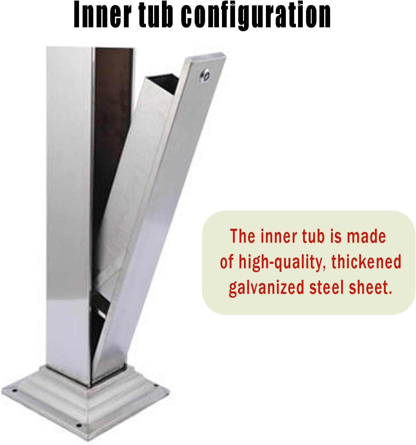 Standing Ashtray, Stainless Steel Outdoor Ashtray, Cigarette Butt Container with Removable Inner Barrel, Great for Use Outside(Silver)