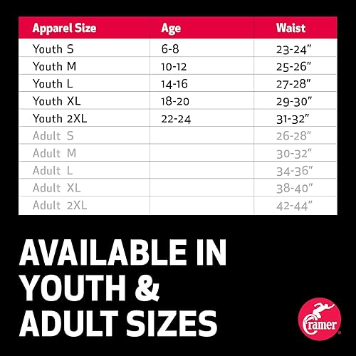 Miniatura 5 de Cramer Pantalones de juego de fútbol, 7 almohadillas con cadera, coxis, muslos y rodilleras, equipo de fútbol juvenil