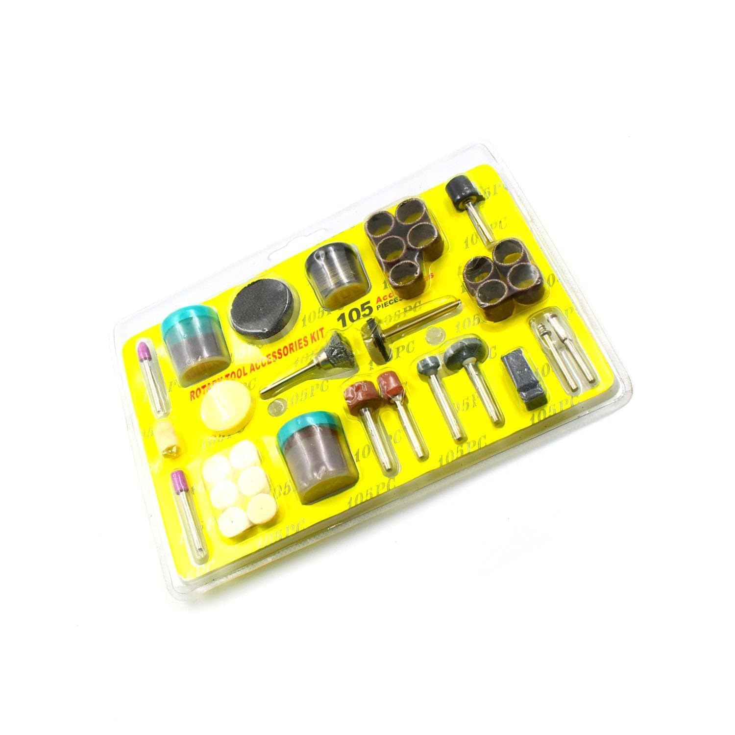rotary tool accessories kit 105 pieces with carry case | mini drill bit set, drill machine attachment tools for drilling, cutting, grinding, polishing & engraving on wood, metal & ceramic