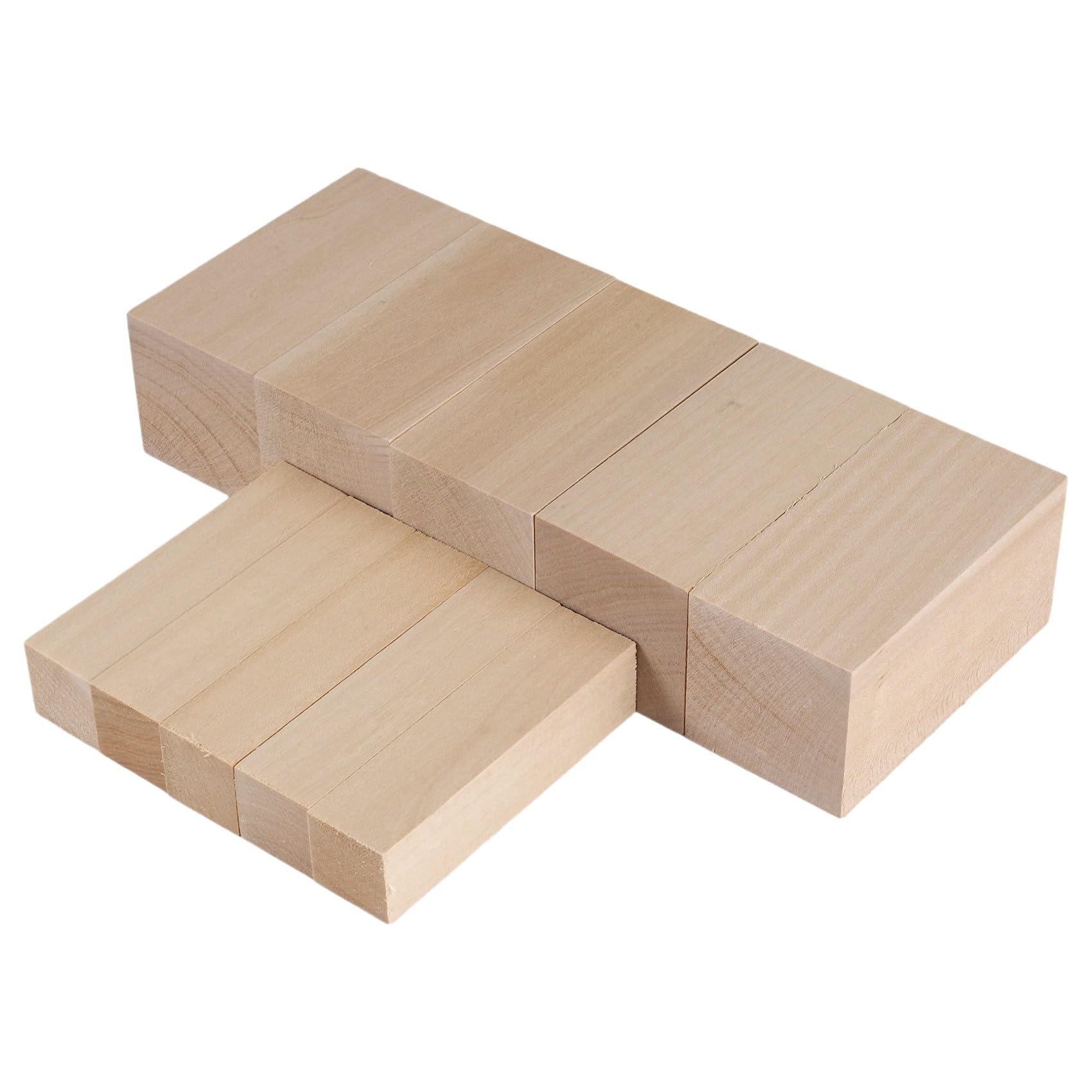 Littimoon 10Pack Basswood Carving Blocks Kit Whittling Blanks Beginners Unfinished Wood Whittling Blocks Carving Block Kit(5L+5S)