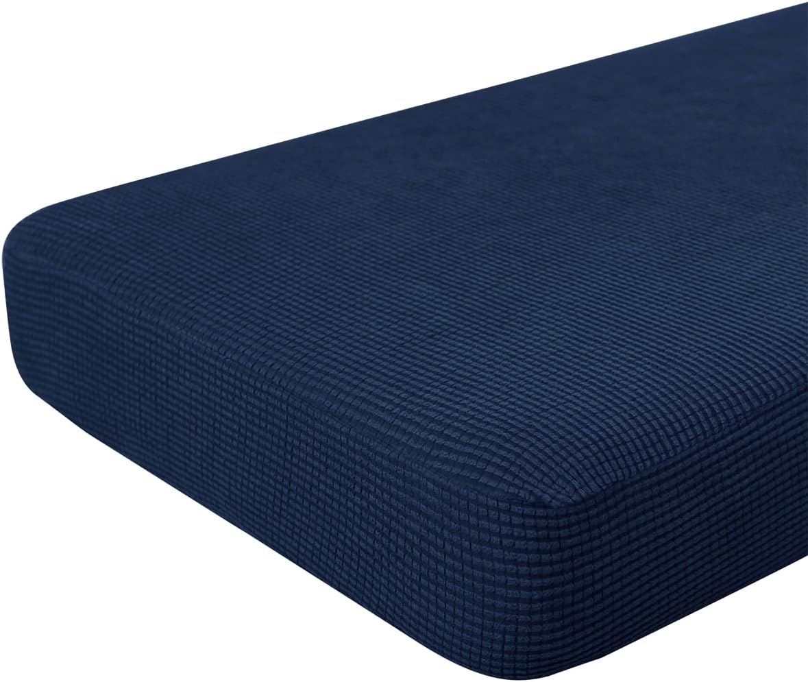 Hokway Couch Cushion Covers Stretch Cushion Covers Sofa Seat Cushion Slipcover Cushion Protector(DarkBlue, Large)