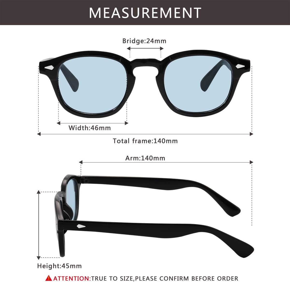 Bestum Inspired Square Sunglasses With Rivets Tinted Lens UV400 - Image 4