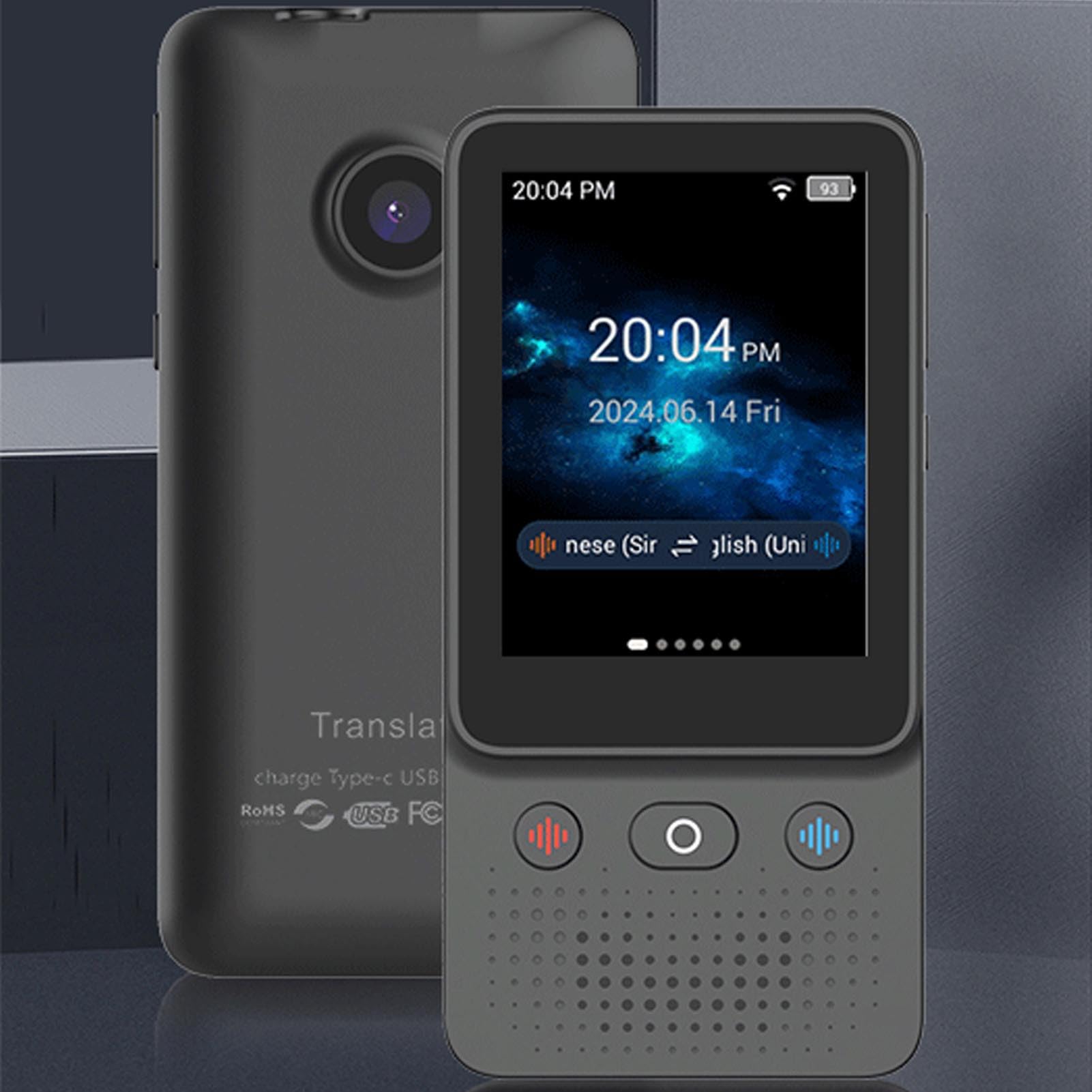 Garsent AI Language Translator Device, Two Way Real Time Voice Translation with 138 Languages, WiFi Translator with Recorder, Portable for Travel Business Learning