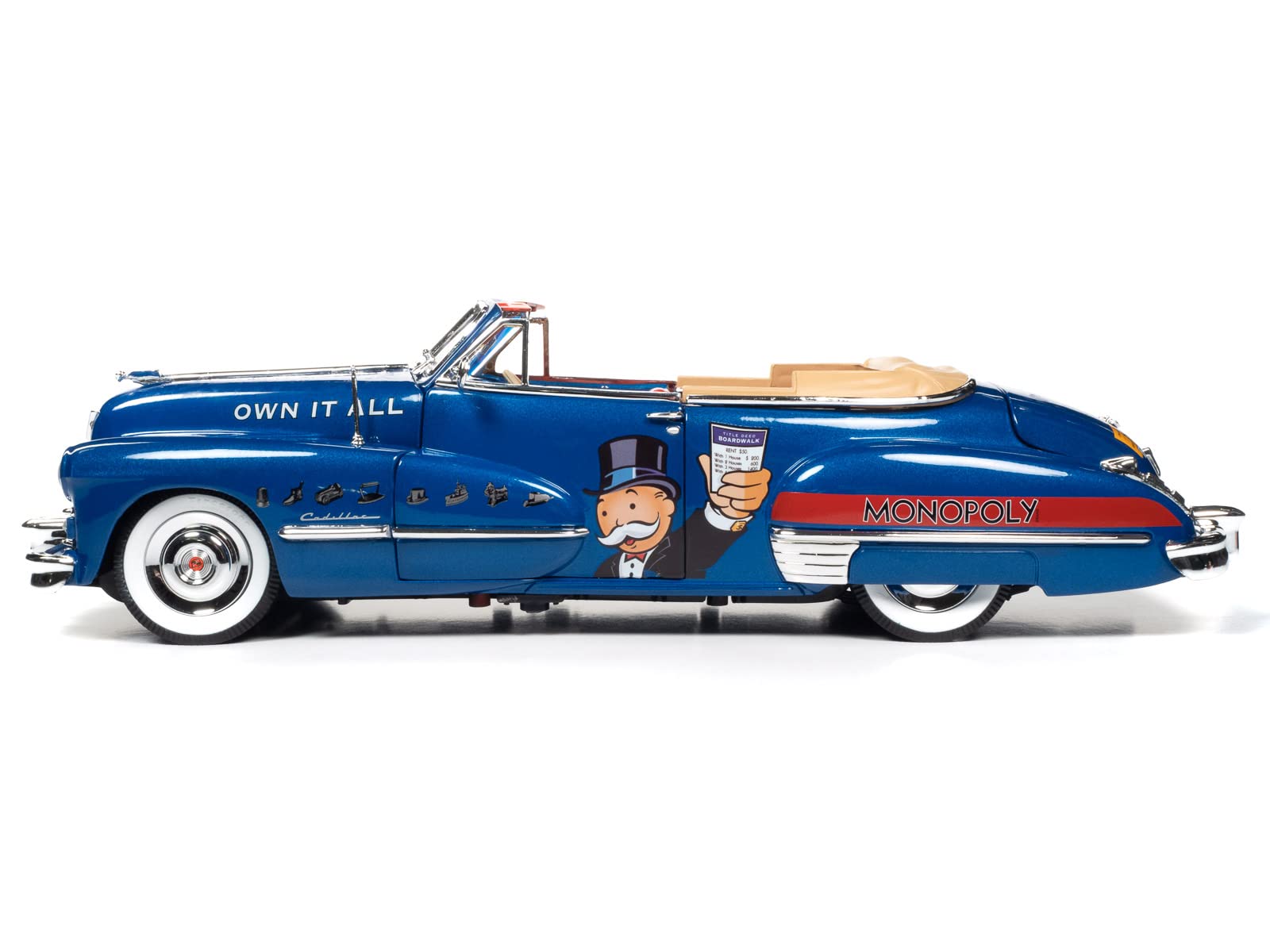 AUTO WORLD 1/18 - CADILLAC CONVERTIBLE - 1947 - MR MONOPOLY AWSS136
