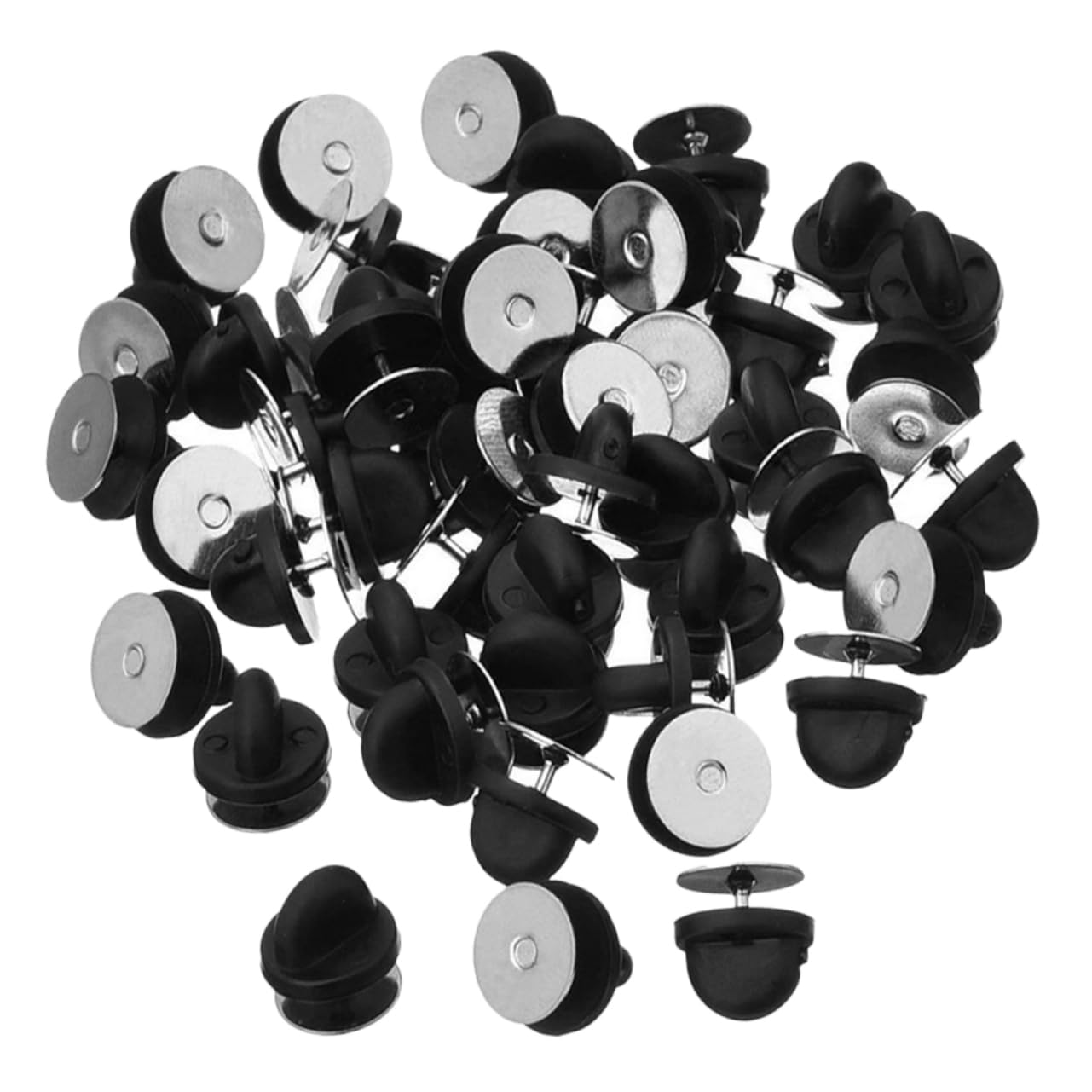 100sätze Sicherheitsnadeln Für Anstecknadeln Flache Pvc-broschen-rückseiten Für -schmuck Runde Stabile Und Praktische Pin Backs Für Anzüge Hüte Und Abzeichen