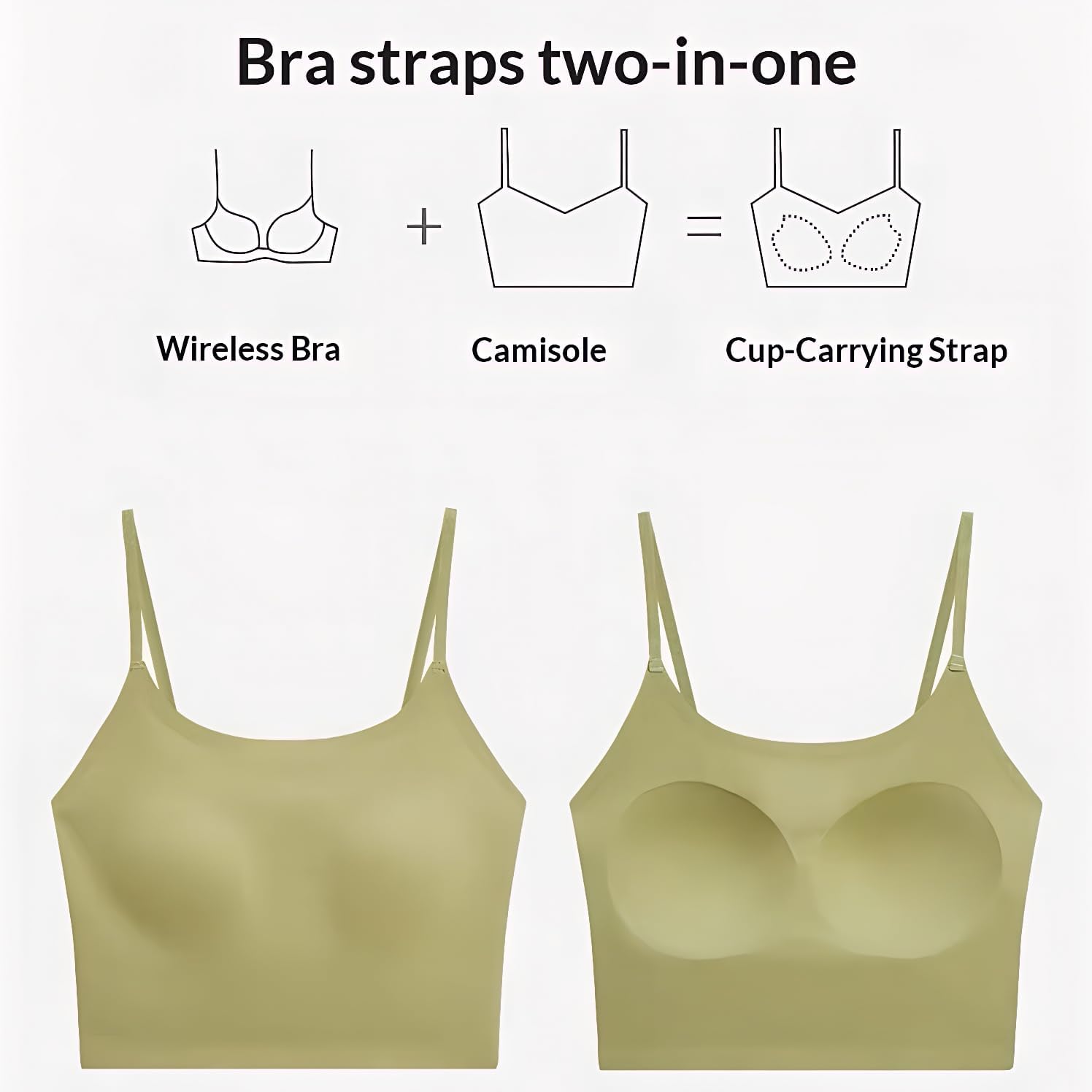 Girls Cami Crop Built-in Training Bra Seamless Bralette Sports Tank Tops Undershirt with Adjustable Straps White Bra 8-16Y - Image 2