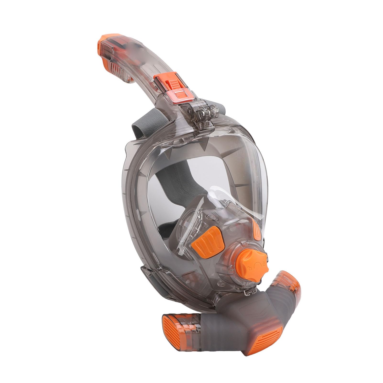 Gafas de Snorkel de Cara Completa con Tecnología Antivaho Vista Panorámica 180 Grados para Exploración Submarina Naranja Gris
