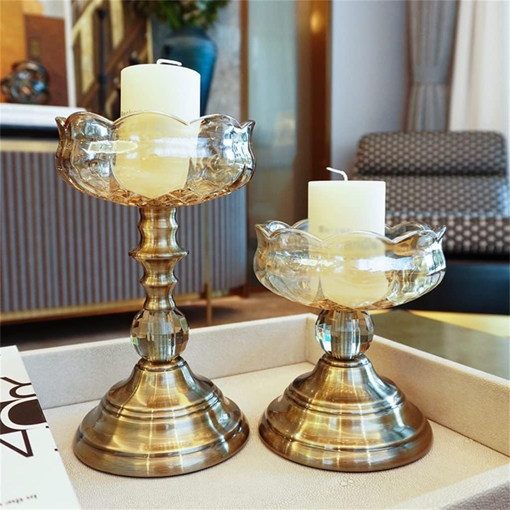 European Retro Candle Table Set up Glass Model Room Living Decoration Wedding Romantic Candlelight Dinner Props