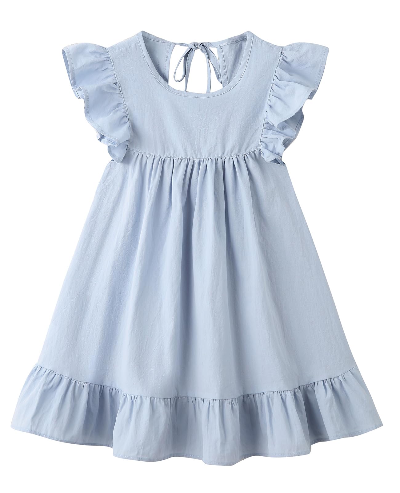 LYXIOF Toddler Girl Cotton Linen Ruffle Sleeveless Casual Dress Kids Summer Beach Sundress