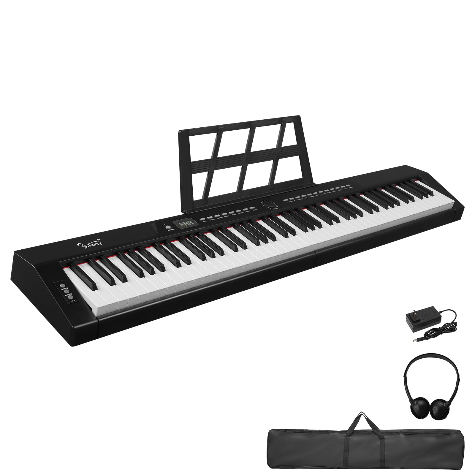 Bonnlo GPP-105 Clavier Numérique 88 Touches Semi-Lestées de Taille Standard, pour Les Amateurs de Piano, Piano Numérique avec MIDI Bluetooth, Casque, Noir