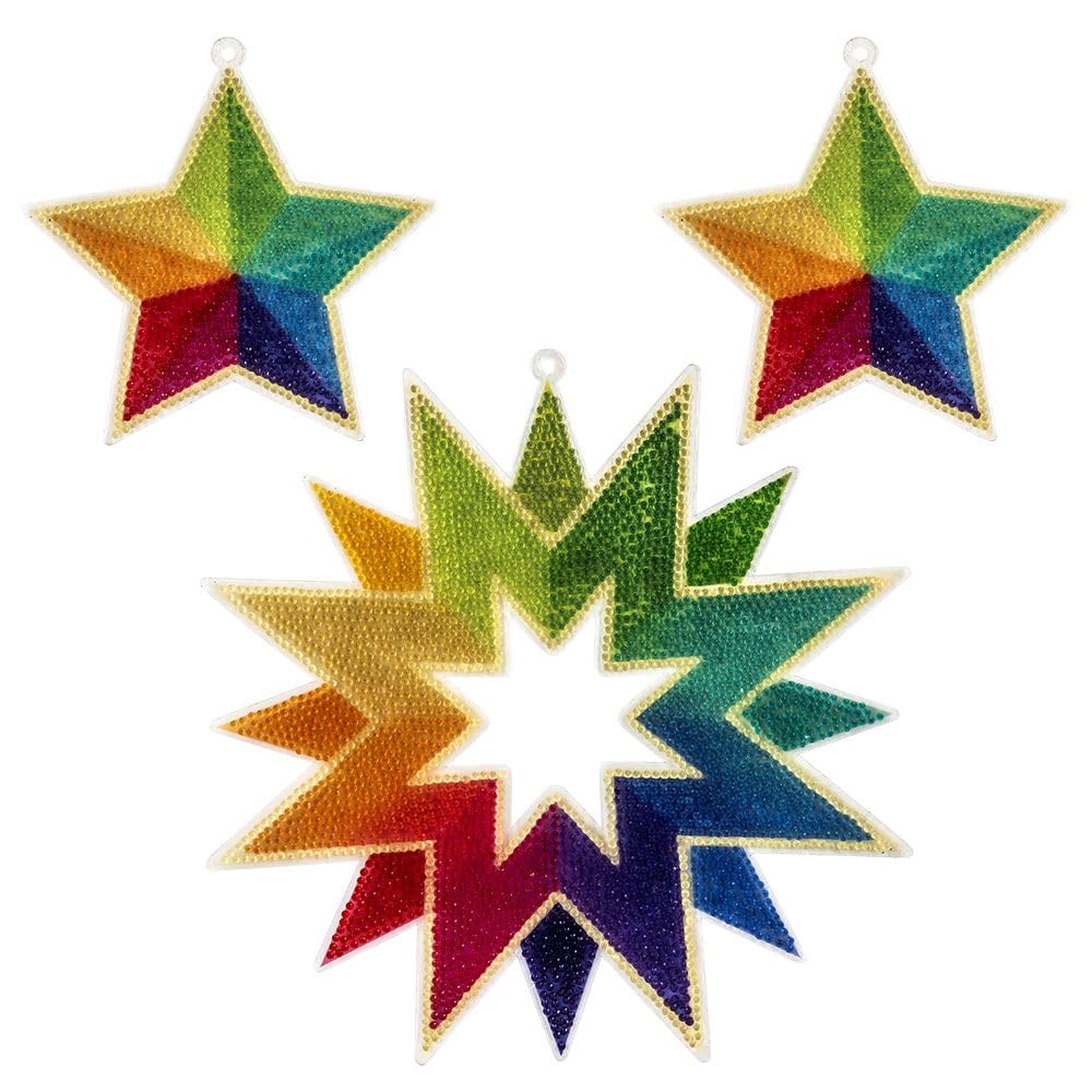Ideen Mit Herz Colourful Diamond Painting Stars Transparent Stones With Eyelet For Hanging On Both Sides Decoration & Diy
