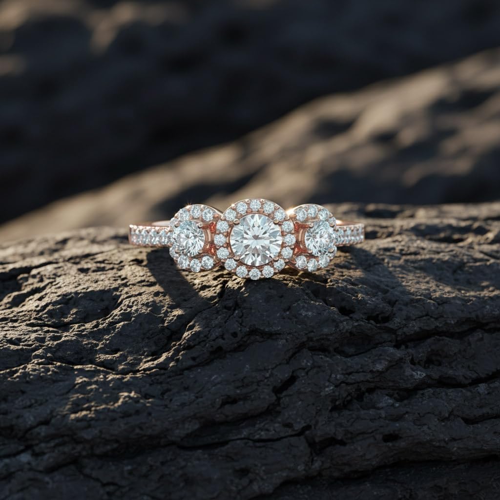 1/2 Carat Diamond Engagement Ring in 14K Solid Gold (I1-I2 Clarity)