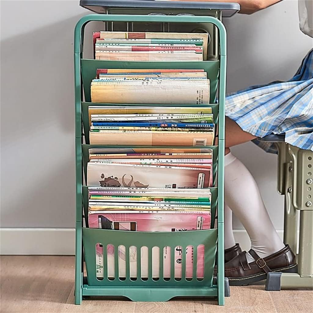 HBJWOV 5 Layers Book Storage Rack Books Magazines Newspaper Convenient Space-saving Bookshelf