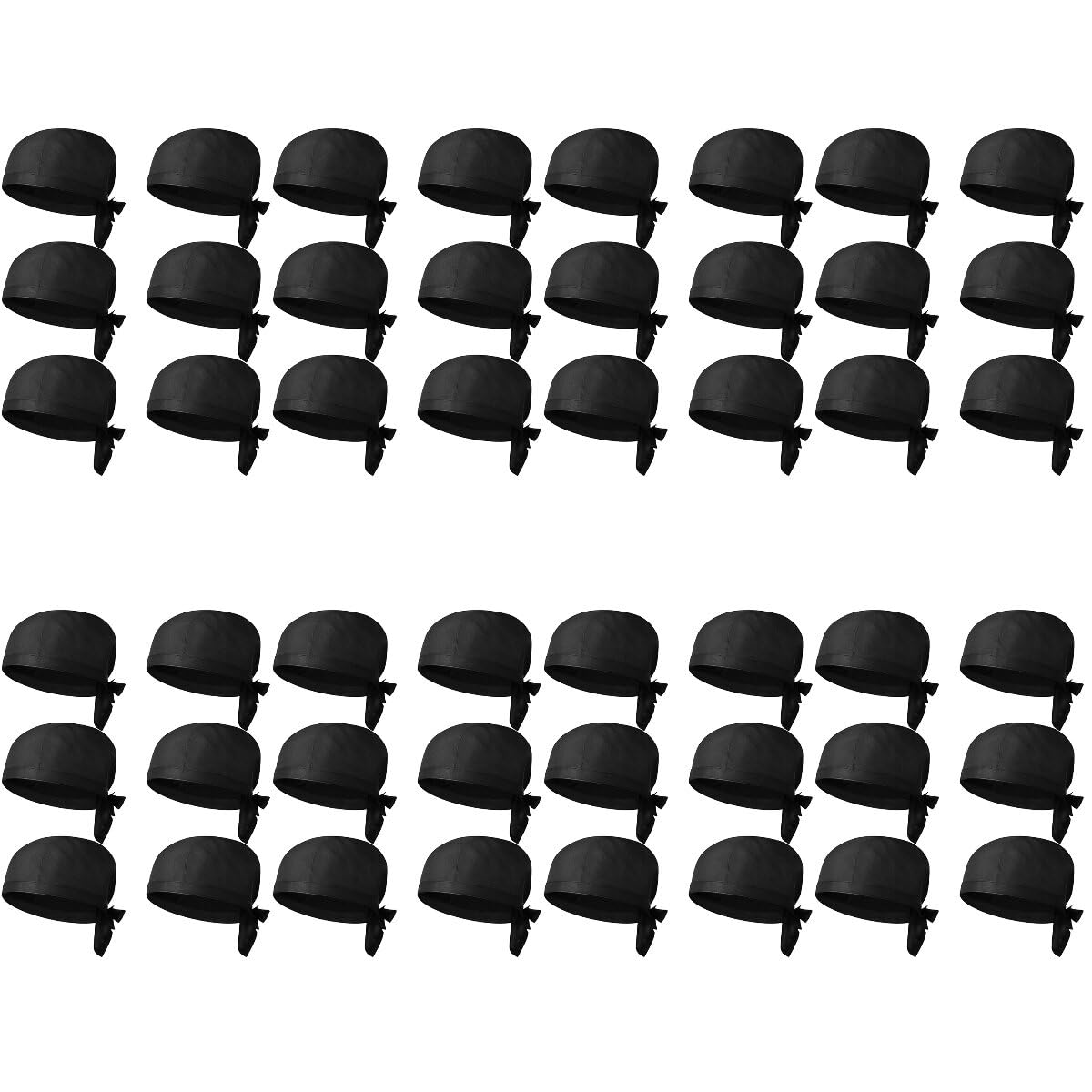 Leung - 48 sombreros decorativos para chef de restaurante, sombreros de cocinero, suministros de cocina, color negro, Negro, 30X20X12CM