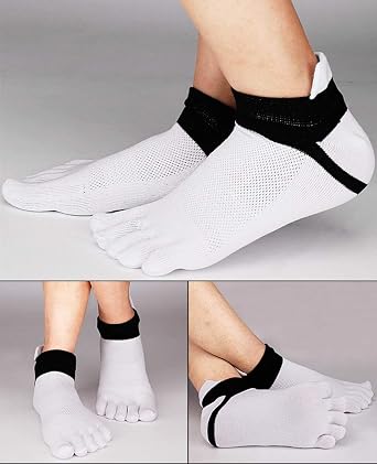 Men Toe Socks No Show Low Cut Athletic Wicking Cotton 5 Finger Split Toe 6 Pack