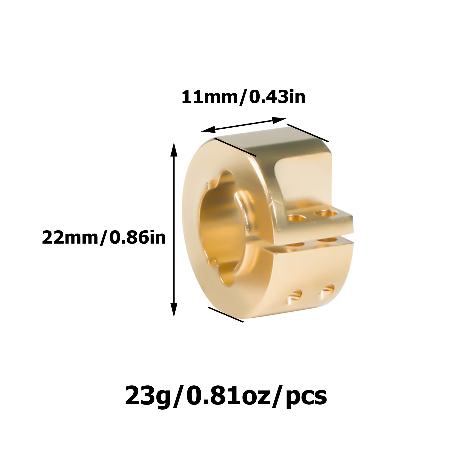 Levigo Blocco Peso Ruota Posteriore In Ottone Per Traxxas TRX4M 1/18 - Set Da 2 Pezzi, 23g - Migliora Stabilità E Arrampicata - 4